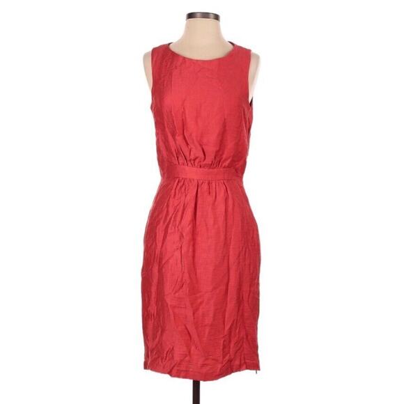 CYNTHIA ROWLEY Sz 8 Lava Red Sleeveless Sheath Dress Open Cutout Back NWT - Picture 1 of 8